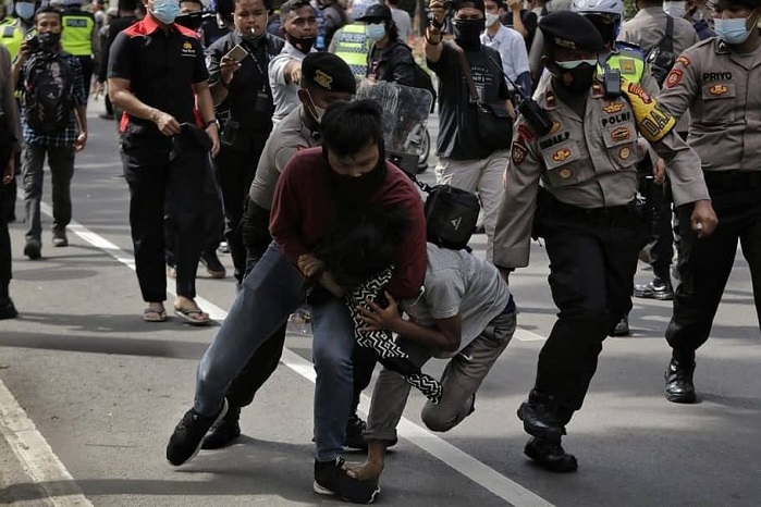 Aksi 1812 di kawasan Patung Kuda, Jakarta Pusat. /Instagram.com/@sigabahkreativa.