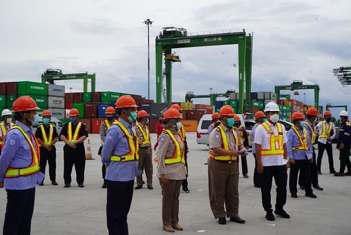 Pelepasan ekspor perikanan sebanyak 1.739 ton di New Priok Container Terminal (NPCT 1). /Instagram.com/@humasbkipm.