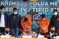 Konferensi pers Penyebar Berita Hoax dan Ujaran Kebencian dan atau Ancaman. /Instagram.com/@humas.pmj.