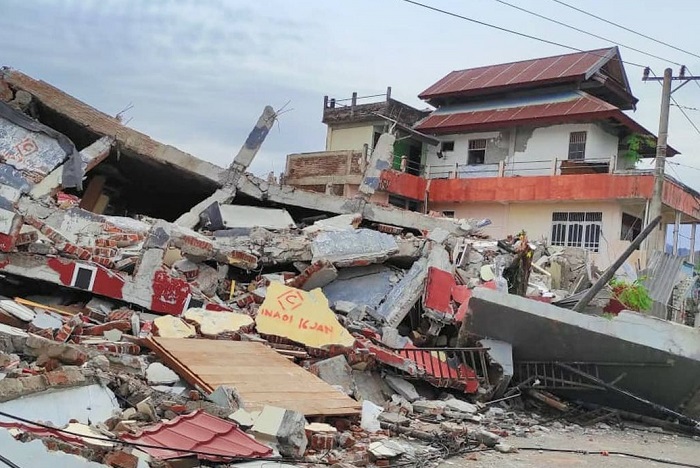 Dampak gempa bumi di wilayah Provinsi Sulawesi Barat. /Instagram.com/@kemenpupr.