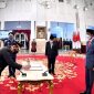 Acara pelantikan jabatan Komisaris Jenderal Polisi Listyo Sigit Prabowo sebagai Kapolri. /Dok. Biro Pers Sekretariat Presiden/Laily Rachev.