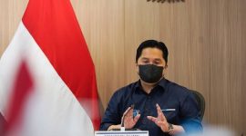 Kementerian Badan Usaha Milik negara (BUMN) melakukan konferensi pers virtual. /Instagram.com/@kementerianbumn.