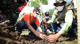 Kepala BNPB Doni Monardo saat penanaman bibit pohon di Pantai Cemara Sewu, Desa Bunton, Kecamatan Adipala, Kabupaten Cilacap, Jawa Tengah. Dok. BNPB /Dok. BNPB Indonesia
