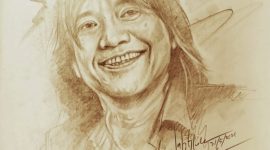 Ilustrasi musikus Abdee Slank, kini Komisaris PT Telkom Tbk, karya Latif Abdullah. /Instagram.com/@latifmilenium
