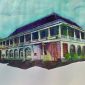 Bangunan tua dengan gaya neo klasik ini adalah kantor dan tempat tinggal asisten residen, sketchers artis: Rihat Sitorus/Instagram.com/@riharsitorus
