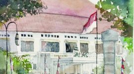 Hotel Salak The Heritage dalam goresan sketsa Benny Kharismana/Dok. Apakabar Media/Instagram.com/ @bennykharismana
