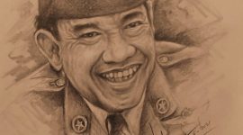 Ilustrasi Presiden RI Pertama, Soekarno, karya Latif Abdullah. /Instagram.com/@latifmilenium

