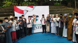 Wali Kota Bogor Bima Arya menghadiri kegiatan Doa Bersama untuk Palestina yang digelar di Taman Ekspresi, Sempur, Bogor Tengah. /Dok. Denis Suparis
