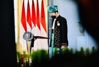 Presiden Joko Widodo saat melaksanakan Upacara Peringatan Hari Lahir Pancasila Tahun 2021, 1 Juni 2021, di Istana Kepresidenan Bogor, Jawa Barat. /Instagram.com/@sekretariat.kabinet