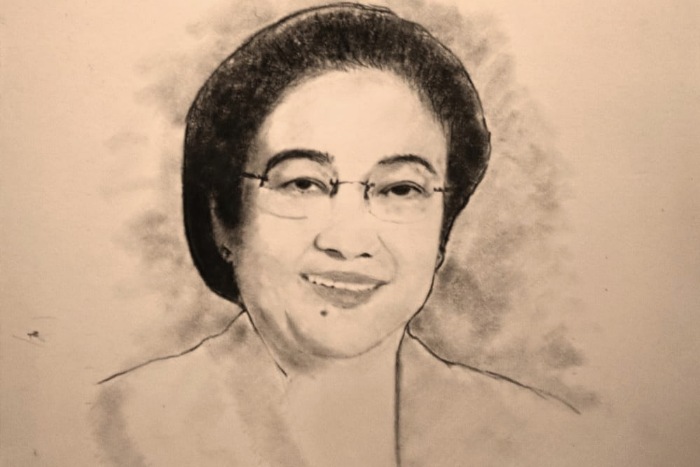 Ilustrasi Megawati Soekarnoputri,  karya Imam Arif Maulana. /Instagram.com/@imamarifmaulana55