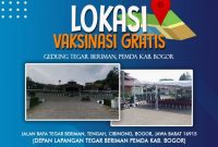Vaksinasi dilakukan setiap Hari Selasa dan Kamis dari jam 8 pagi sampai dengan jam 4 sore di Gedung Tegar Beriman Kabupaten Bogor. /Dok. Humas Polres Bogor

