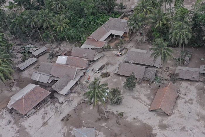 Lokasi Terdampak Erupsi Gunung Semeru di Desa Sumberwuluh, Kecamatan Candipuro, Kabupaten Lumajang, Provinsi Jawa Timur. /Dok. BNPB