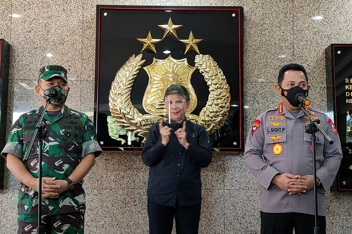 Jenderal Polisi Drs. Listyo Sigit Prabowo menerima kunjungan Kepala Staf Angkatan Darat KSAD, Jenderal TNI Dudung Abdurachman. (Dok. tribratanews.polri.go.id)