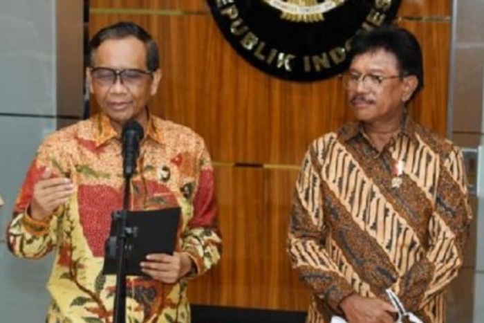 Menko Polhukam Mahfud MD dan Menkominfo Johny G Plate. (Dok. Kemenkominfo)