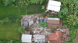 Foto Udara, kondisi permukiman warga yang terdampak gempa di Cugenang, Kabupaten Cianjur, Jawa Barat. (Dok. BNPB)