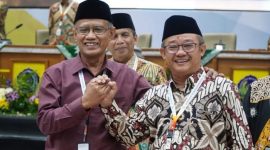 Haedar Nashir dan Abdul Mu’ti menjadi Ketua Umum dan Sekretaris Umum PP Muhammadiyah. (Dok. suaramuhammadiyah.id) 

