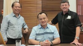 Thomas Azali (Direktur PT CLM), Helmut Hermawan (Direktur Utama PT CLM),  Emmanuel Valentinus Domen (Direktur PT CLM). (Dok. Ist)