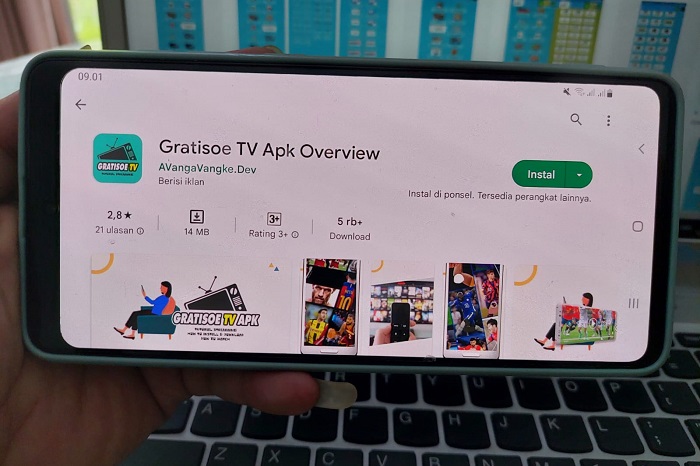 Aplikasi Gratisoe TV. (Dok. Apakabarnews.com/M Rizal Ariansyah)