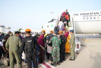 110 WNI dievakuasi dari wilayah konflik Sudan. (Dok. TNI AU)