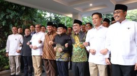 Ketua Umum Partai Gerindra Prabowo Subianto menerima kunjungan silaturahmi politik Ketua Umum PKB Muhaimin Iskandar. (Dok. Tim Media Prabowo Subianto) 
