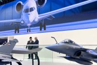 Menteri Pertahanan Prabowo Subianto menghadiri pameran International Paris Air Show 2023 di Le Bourget. (Dok. Tim Meida Prabowo Subianto) 
