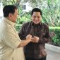 Menhan RI Prabowo Subianto menerima kunjungan Menteri BUMN sekaligus Ketua Umum PSSI Erick Thohir. (Foto Dok. Tim Media Prabowo)