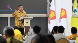 Menteri Pertahanan RI, Ketua Umum Partai Gerindra, dan Calon Presiden 2024 Prabowo Subianto di DPP Partai Golkar, Jakarta. (Dok. Tim Media Prabowo)