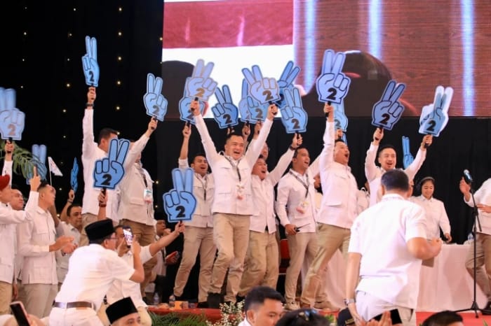 Seruan gemoy menggema di acara Konsolidasi Partai Gerindra di Jiexpo Kemayoran, Jakarta Utara, Jumat (15/12/2023). (Instagram.com/@gerindra)