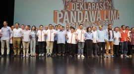 Acara deklarasi dukungan Prabowo Subianto-Gibran Rakabuming Raka oleh organisasi Pandawa Lima di Djakarta Theater, Jakarta. . (Dok. Tim Media Prabowo-Gibran)

