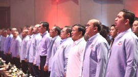Deklarasi dukungan Relawan Pedagang Indonesia Maju (RAPIM) di Djakarta Theater. (Dok. Tim Media Prabowo-Gibran)

