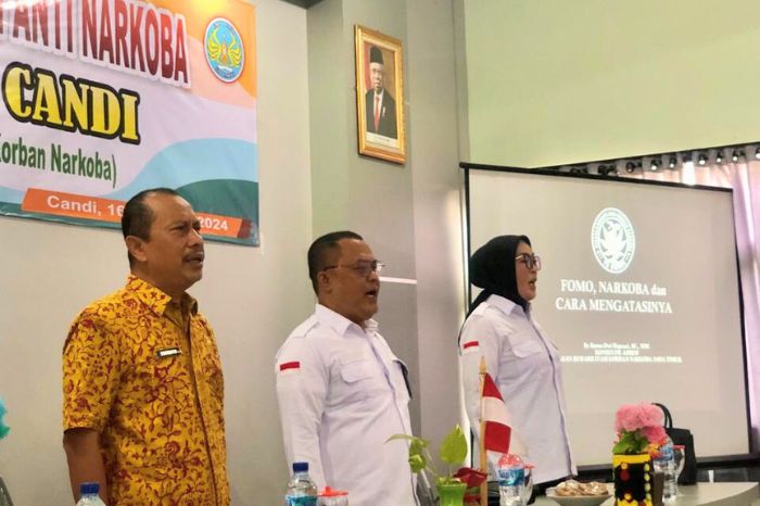 Yayasan Rehabilitasi Korban Narkoba (YR KOBRA) Sosialisasi Bahaya Narkoba di SMPN 1 Candi Sidoarjo, (16/02/24). (Doc.Ist)