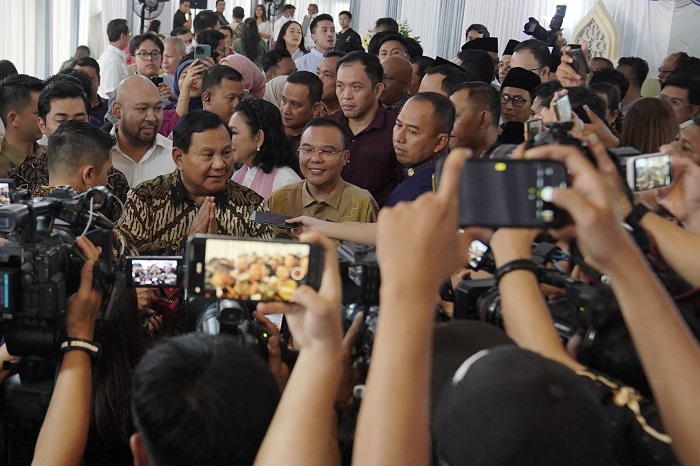 Menteri Pertahanan sekaligus Presiden terpilih periode 2024-2029 Prabowo Subianto sempat mengucapkan mohon maaf lahir batin. (Dok. Tim Media Prabowo)
