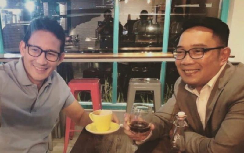 Ridwan Kamil bersama Sandiaga Uno. (Instagram.com/@ridwankamil)