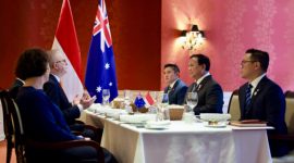Presiden Prabowo Subianto saat menerima kunjungan kehormatan PM Australia di Lima, Peru, Kamis (14/11/2024). (Dok. Tim Media Prabowo)