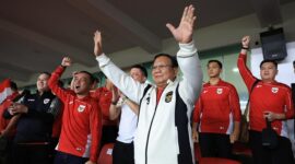 Presiden RI Prabowo Subianto rayakan gol yang berhasil dicetak Ole Romeny. (Facebook.com @Prabowo Subianto)
