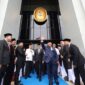 Presiden Indonesia Prabowo Subianto Dalam Acara pengukuhan 1.451 hakim baru di Gedung Mahkamah Agung, Jakarta. (Dok. Tim Media Prabowo)

